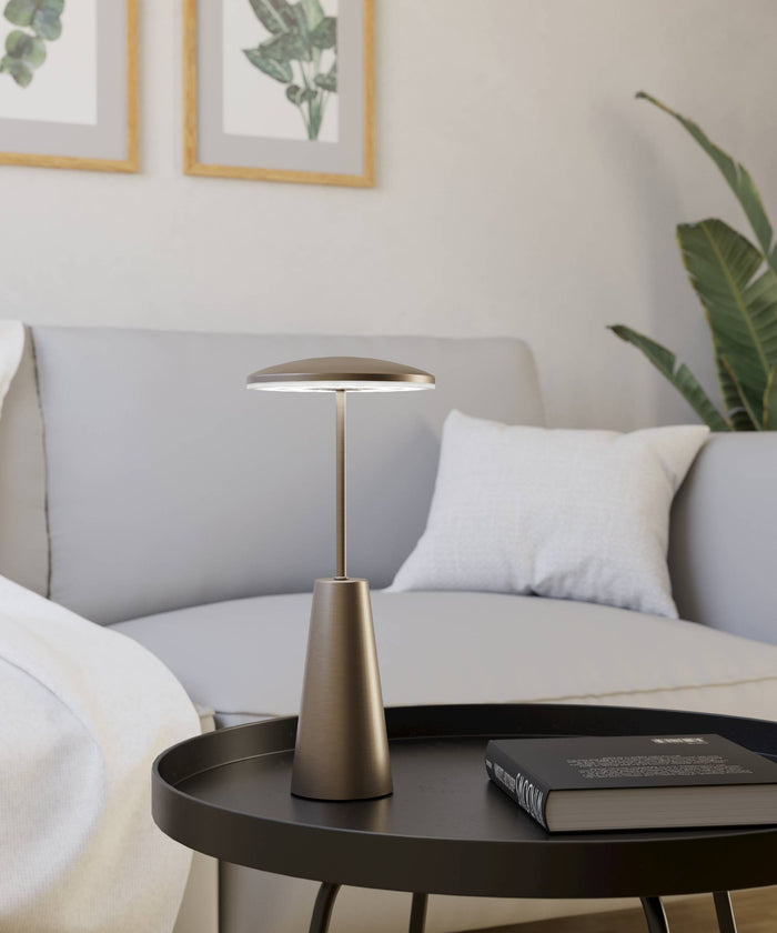 EGLO Piccola Tafellamp - Draadloos - 28 cm - Donker Brons