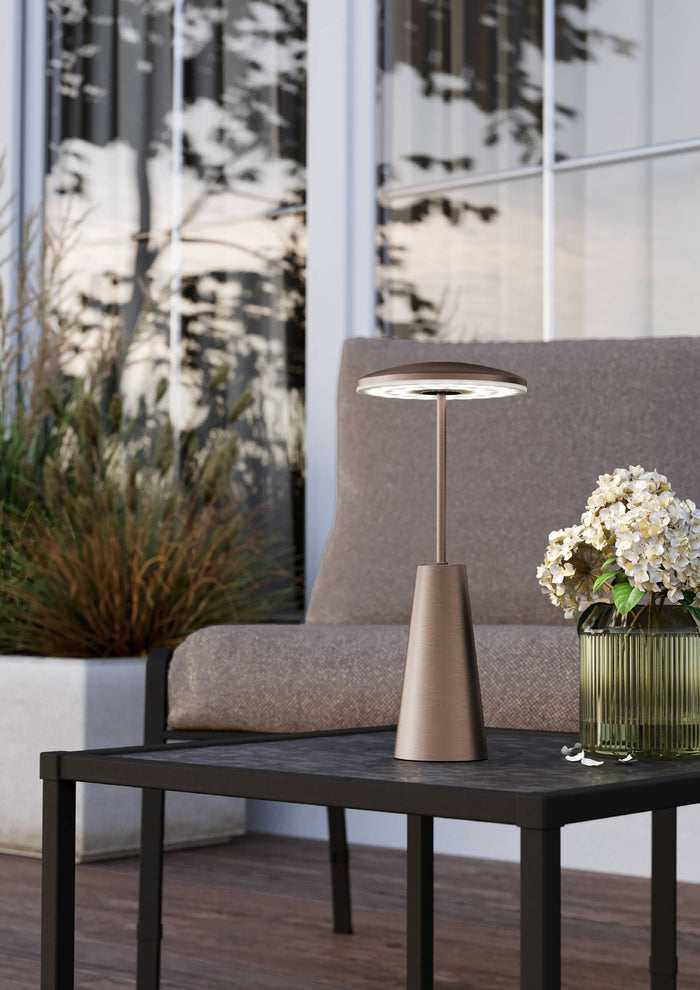 EGLO Piccola Tafellamp - Draadloos - 28 cm - Donker Brons