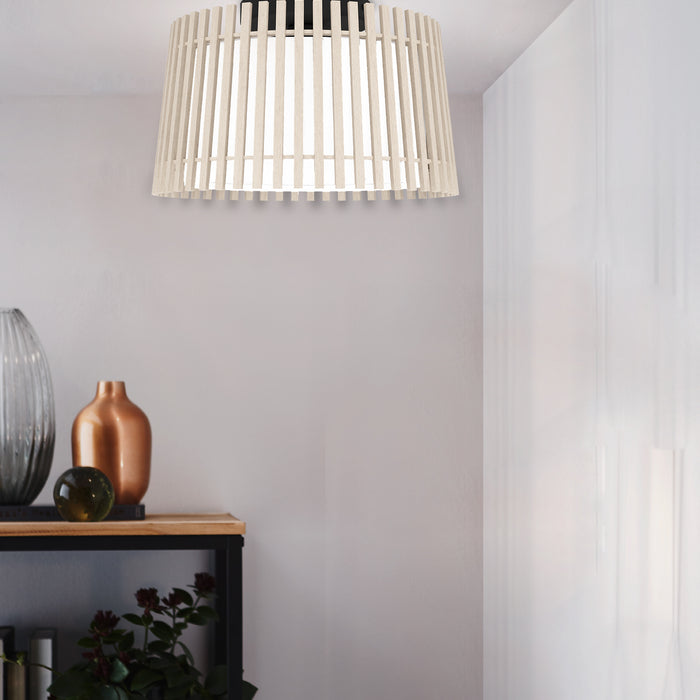 EGLO Fattoria Plafondlamp - E27 - Ø 38 cm - Zwart|Bruin|Wit