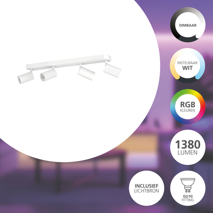 EGLO connect.z Telimbela-Z Smart Spot - GU10 - 58 cm - Wit - RGB