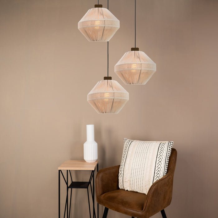 EGLO Orimini Hanglamp - E27 - Ø 48 cm - Crème|Brons - Textiel