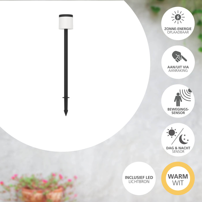 EGLO Pantete Solar Priklamp - LED - 115 cm - Zwart|Wit