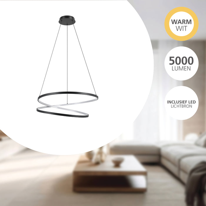 EGLO Ruotale Hanglamp - LED - Ø 70 cm - Zwart