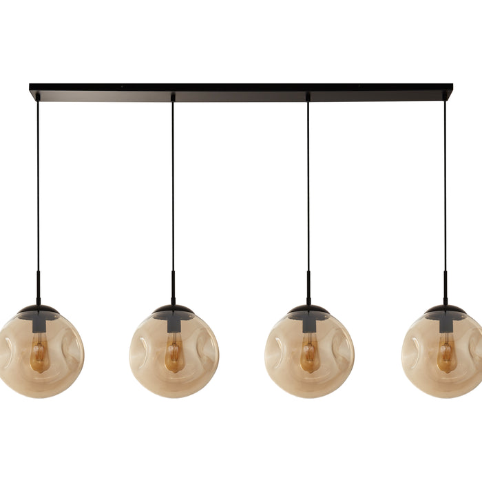 Searchlight Punch Hanglamp 4-lichts - Zwart / Champagne