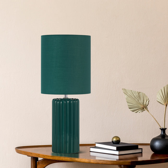 Searchlight Groove Tafellamp - Olive Green