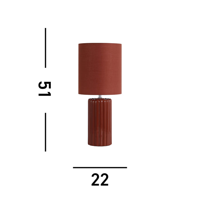 Searchlight Groove Tafellamp - Burnt Orange