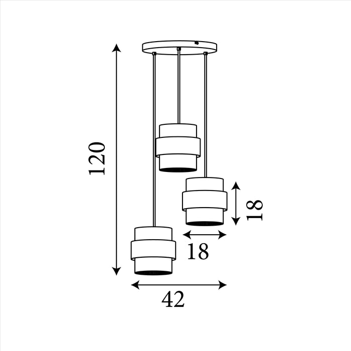 Searchlight Royal Hanglamp 3-lichts - Zand