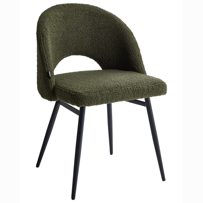 Beliani - ONAGA - Eetkamerstoel set van 2 - Donkergroen - Bouclé