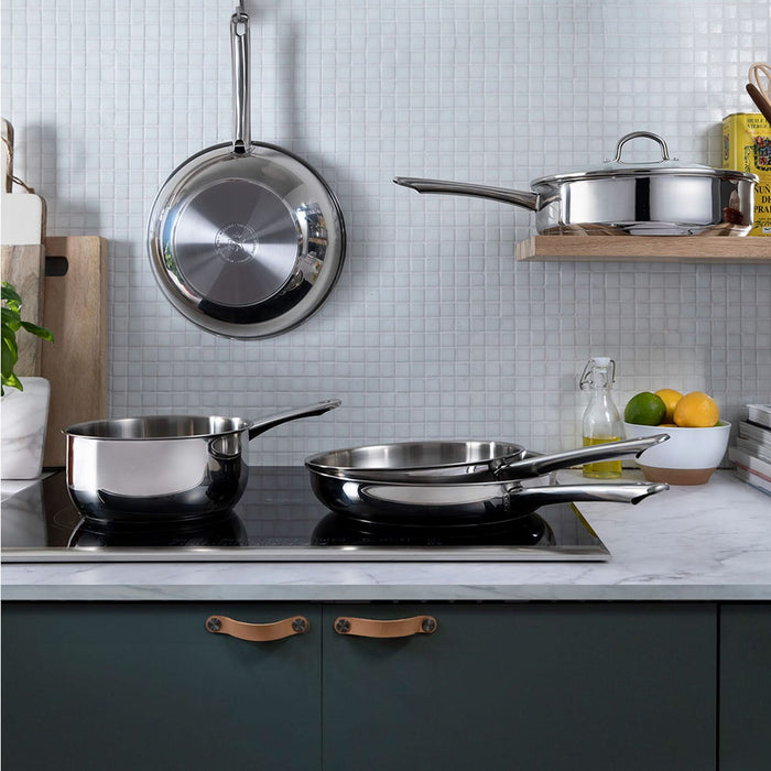 BK Hapjespan - Sauteuse - met deksel - Bright RVS - ø 28 cm - zonder anti-aanbaklaag