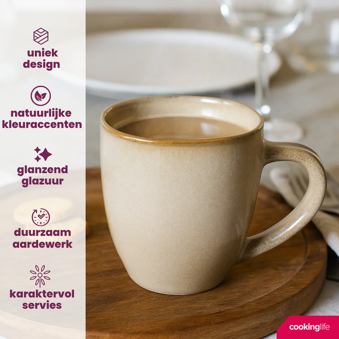 Cookinglife Mokken Sabi Beige 450 ml - 6 Stuks