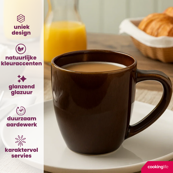 Cookinglife Mokken Sabi Bruin 450 ml - 6 Stuks