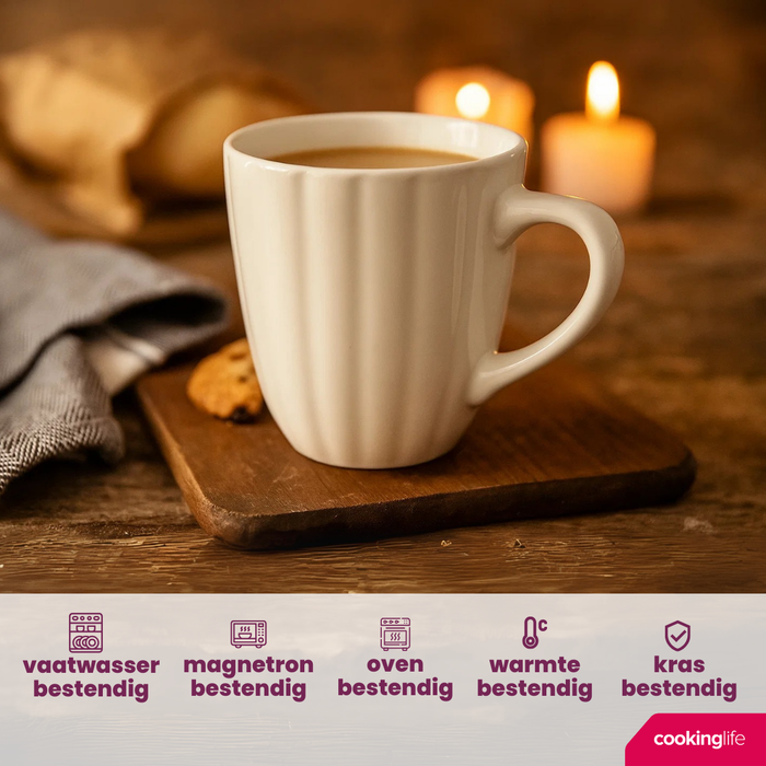 Cookinglife Mokken Cardida Off White 350 ml - 6 Stuks