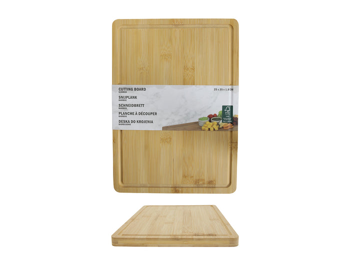 Cookinglife Snijplank met sapgeul - Bamboe - 25 x 35 x 1,8 cm