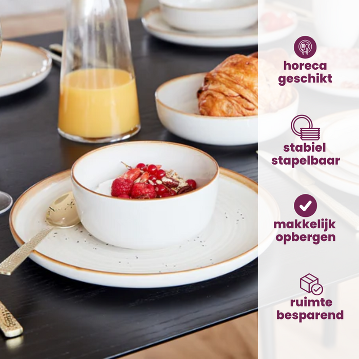 Cosy & Trendy Diepe Borden Baltic Vanilla ø 18 cm - 6 stuks