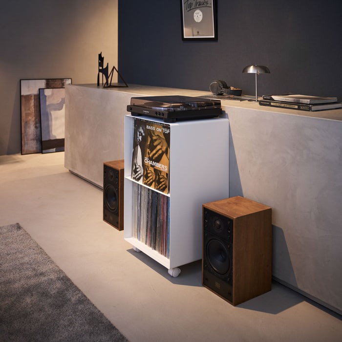 Yamazaki Tower Platenkast 2-laags op wielen - Wit