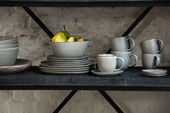 J-Line kom Louise - keramiek - bruin - medium - 6 stuks