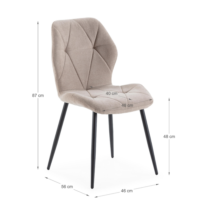 Calicosy - Set van 4 stoelen LUNA - H48 cm