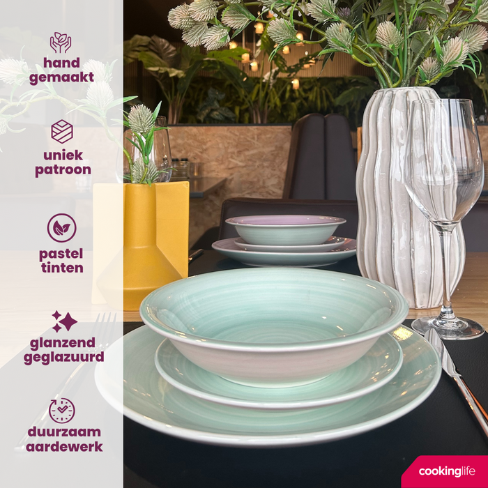 Cookinglife Dinerborden Pastel Harmony ø 26.5 cm - 6 Stuks