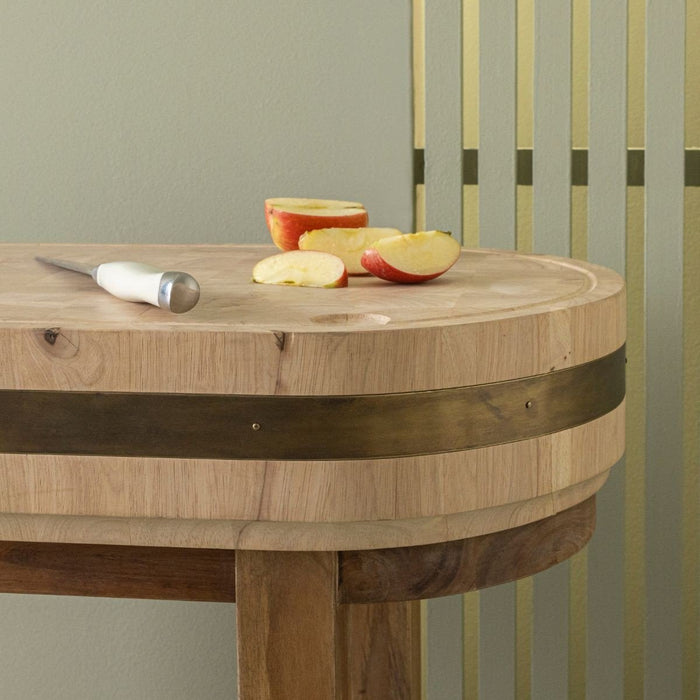 Calicosy - Ovale slagersblok op wieltjes SALERS - H90 cm