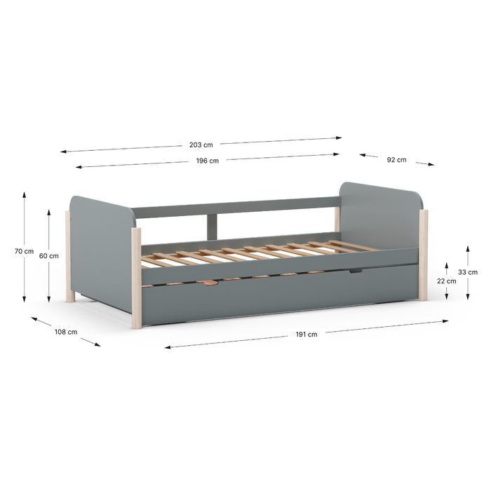 Calicosy - DAPHNE-bed - B198,5 cm - Groente