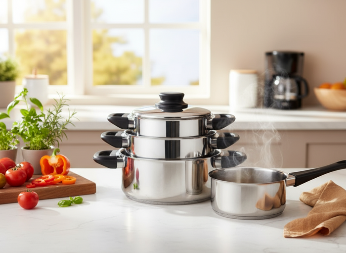 Cookinglife Pannenset RVS | Zwart 4-Delig