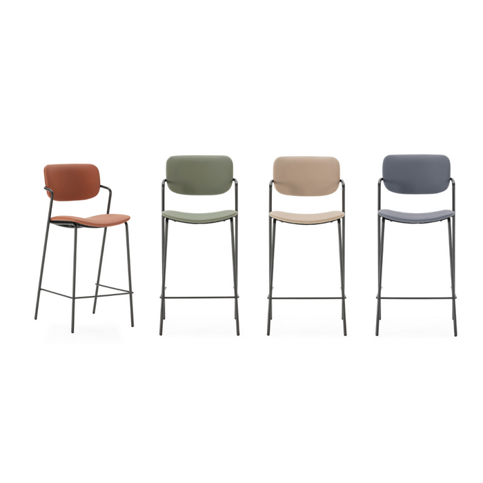 Calicosy - Set 2 barkrukken MAIKA - H66 cm - Zwart metaal