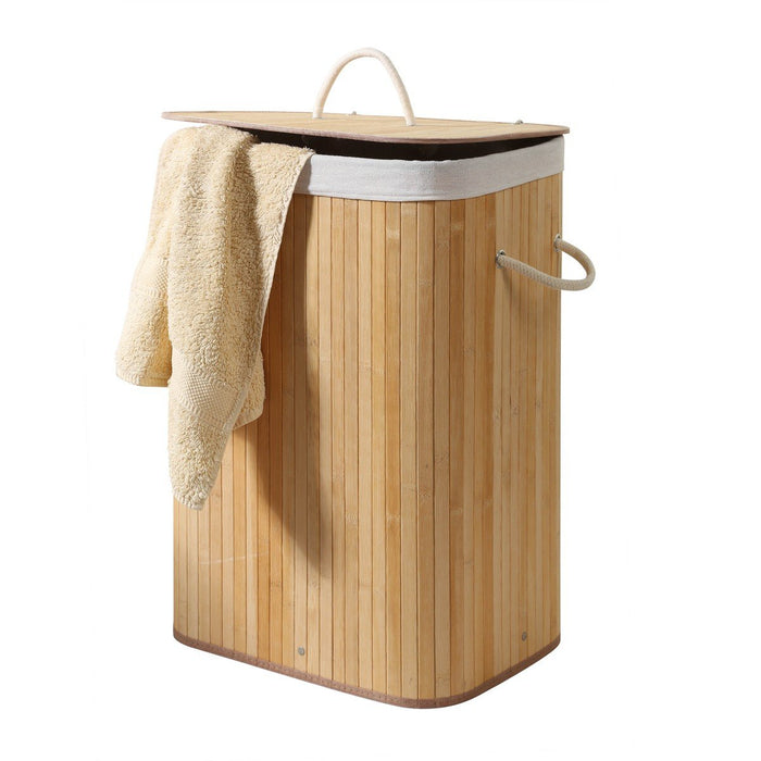 Calicosy - Rechthoekige bamboe wasmand 70L - H60 cm - H60 cm