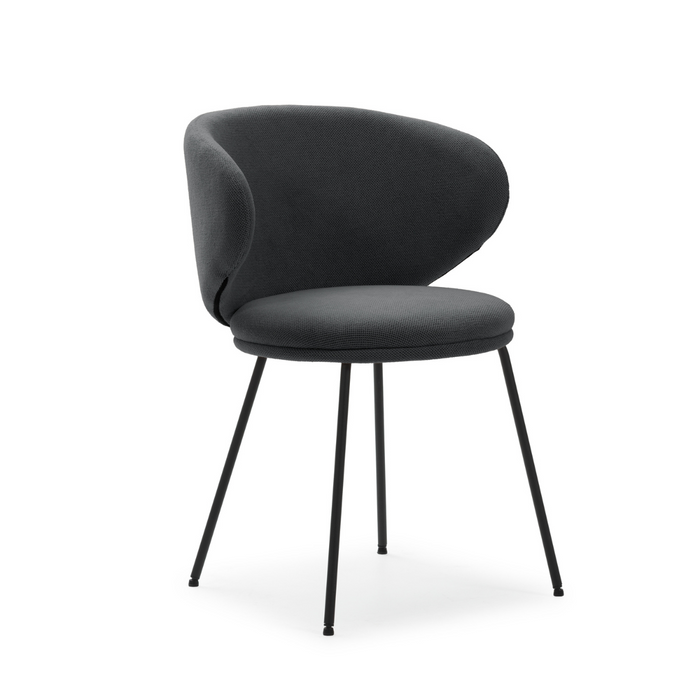 Calicosy - Set 2 stoelen RUSH - L60 cm - Stof & zwart metaal