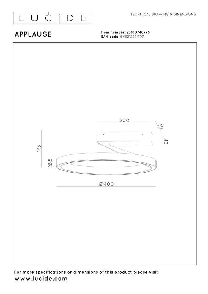 Lucide Premium APPLAUSE Plafonnière - Koffie