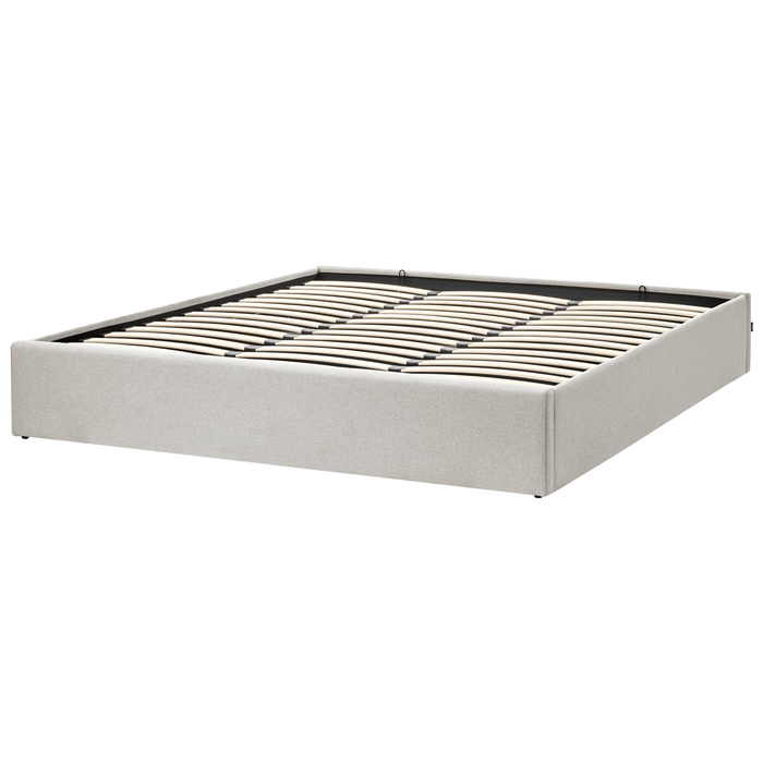 Beliani-DINAN-Tweepersoonsbed-Lichtgrijs-180 x 200 cm-Polyester