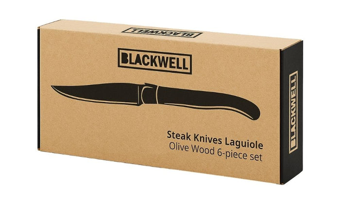 Blackwell Steakmessen Laguiole - Olijfhout - 6 Stuks