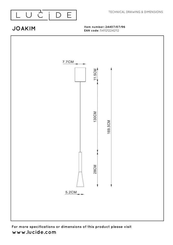 Lucide Premium JOAKIM Hanglamp - Koffie