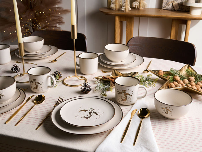 Beliani - CINNAMON - 16-delige serviesset - Gebroken wit - Steengoed