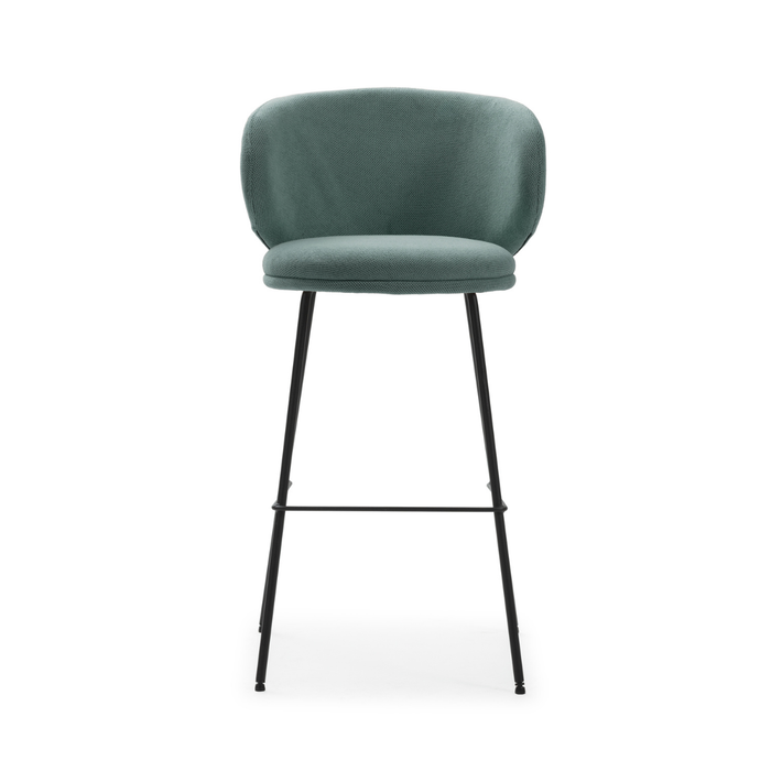 Calicosy - Set van 2 krukken in stof met zwarte RUSH - H65 cm