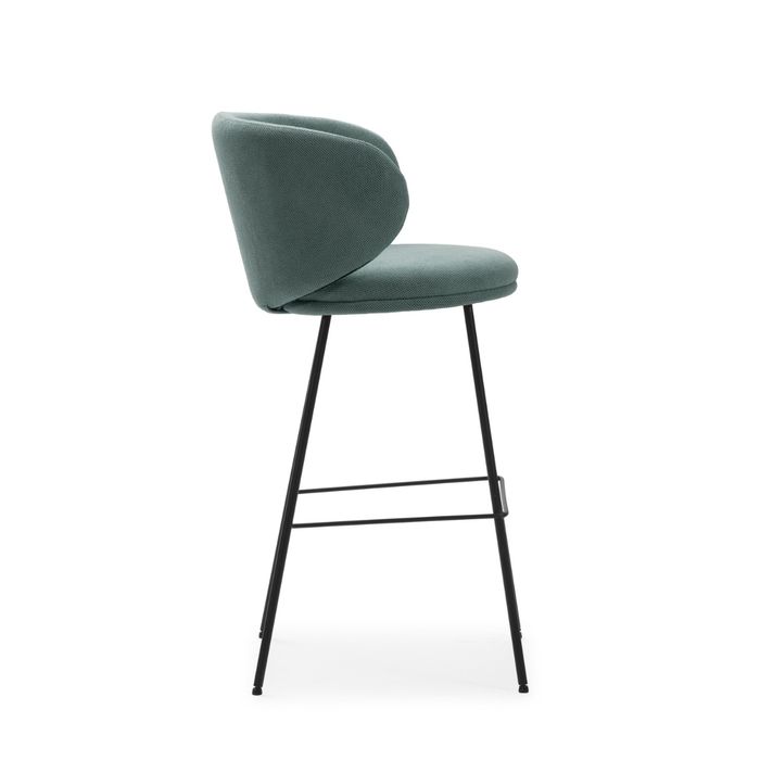 Calicosy - Set van 2 krukken in stof met zwarte RUSH - H65 cm