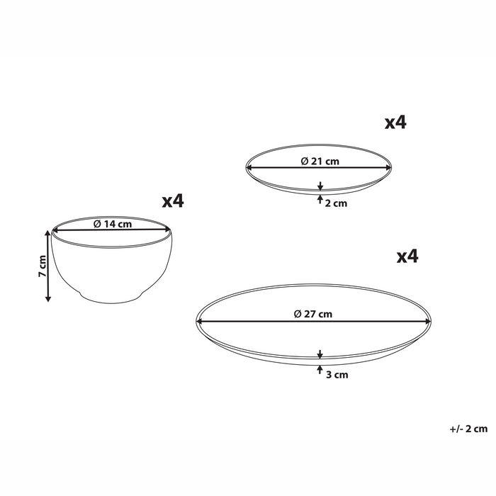 Beliani - CHILI - 12-delige serviesset - Wit - Porselein