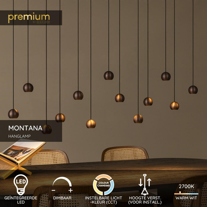Lucide Premium MONTANA Hanglamp - Koffie