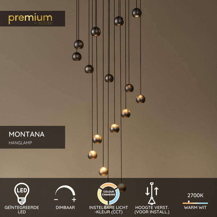 Lucide Premium MONTANA Hanglamp - Koffie