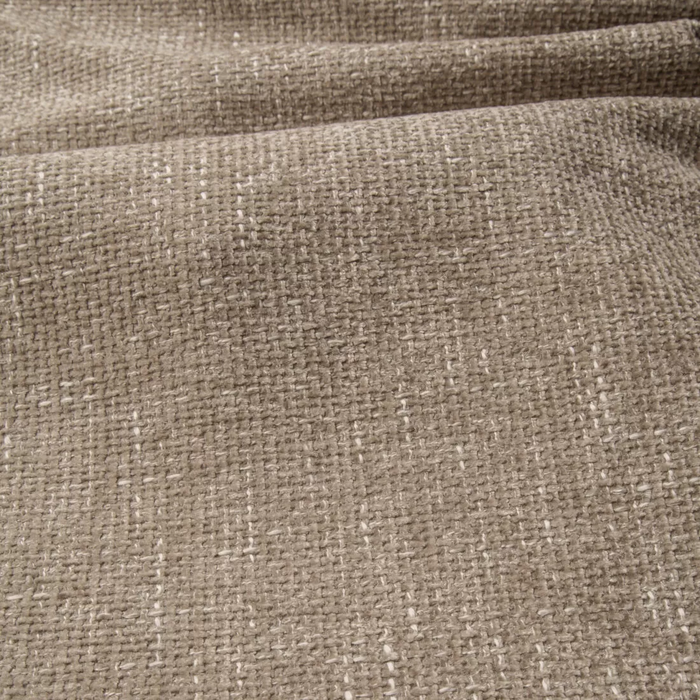 Hoekbank met slaapfunctie links, 4 zitplaatsen, beige geweven fluweel