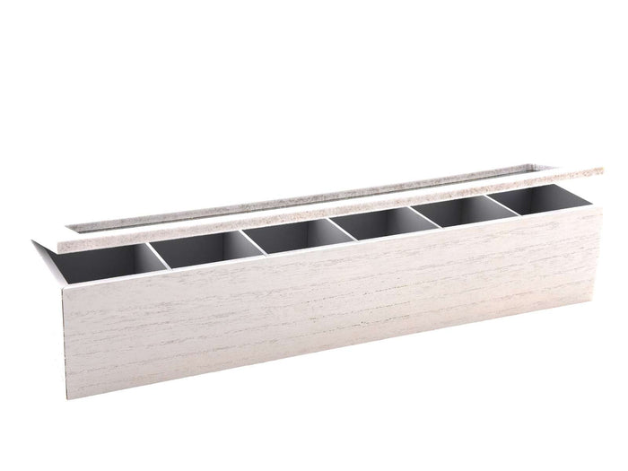 Sakura Tea Theedoos - Hout Wit - 6-Vaks - met Glazen Deksel