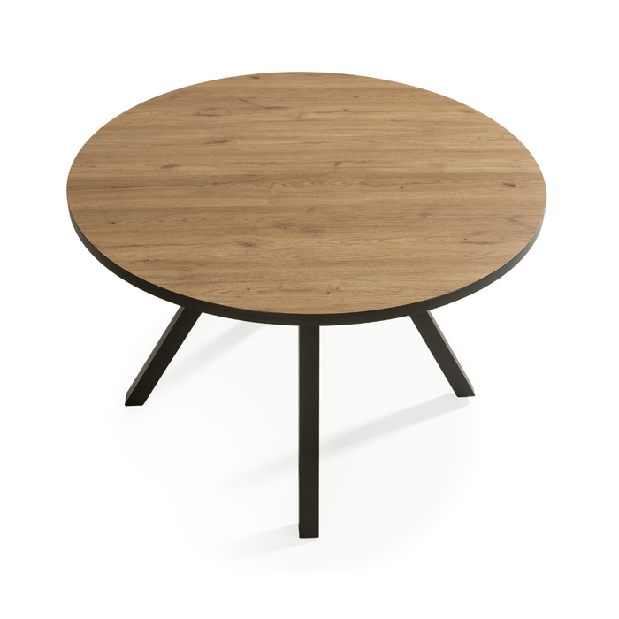 Calicosy - Ronde tafel met zwarte metalen poten BENI - H77 cm