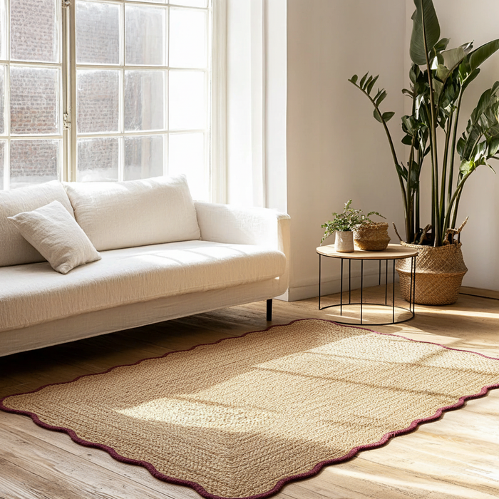 Mrcarpet Jute vloerkleed wafelstructuur naturel|roest 240x340cm