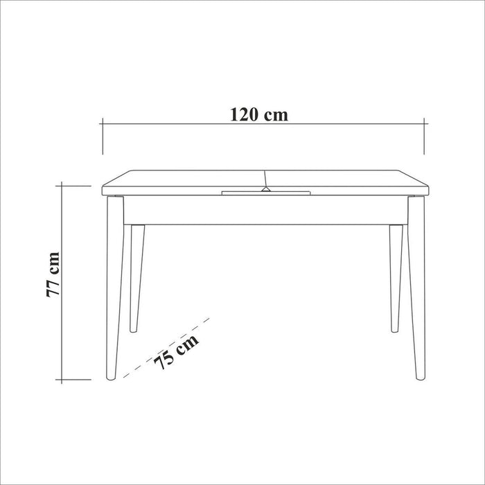 Calicosy - Uitschuifbare tafel OLIVER - H77 cm