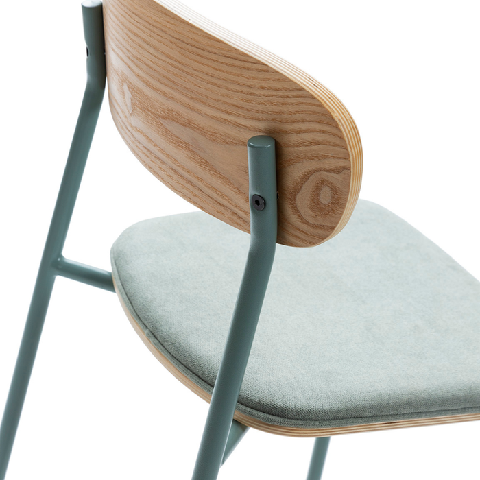 Calicosy - Set 2 barkrukken ADRIANA - H66 cm - Stof - Aquamarijn