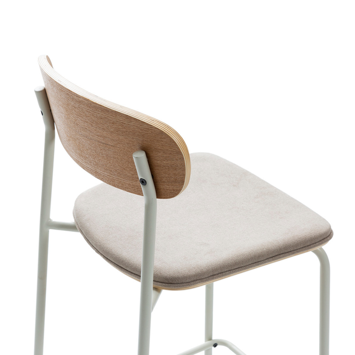 Calicosy - Set 2 barkrukken ADRIANA - H66 cm - Stof & metaal - Beige