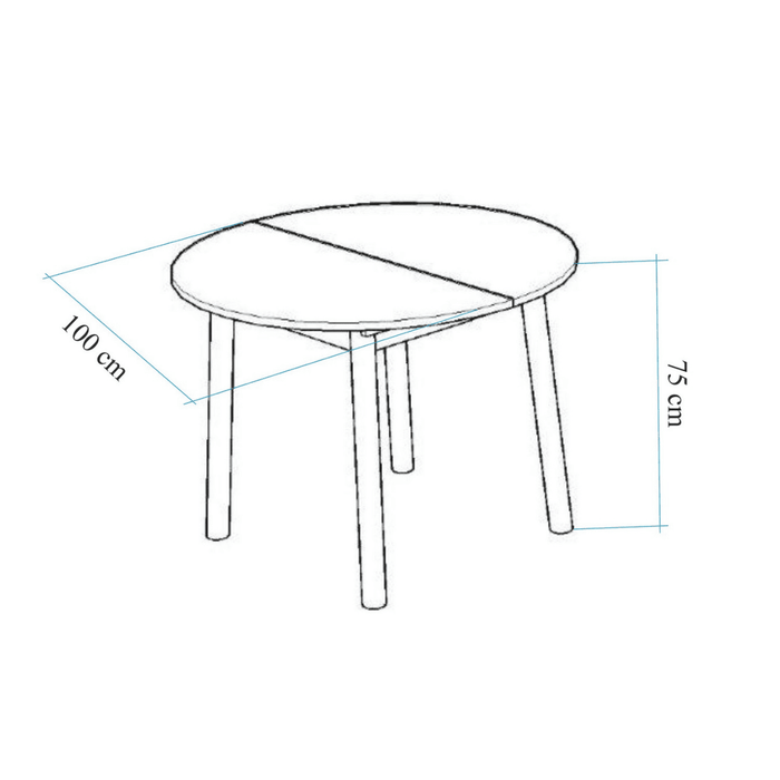 Calicosy - Uitschuifbare tafel L100 cm - VINA