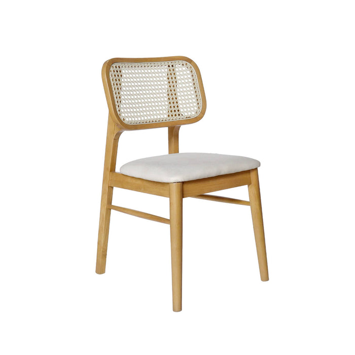 sweeek - Stoel van eikenkleurig hout en rotan (set van 2)