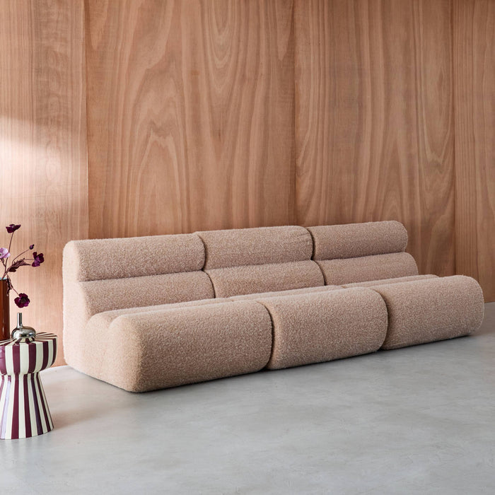 sweeek - Stoffen fauteuils effect alpaca 1 zitplaats (set van 3)