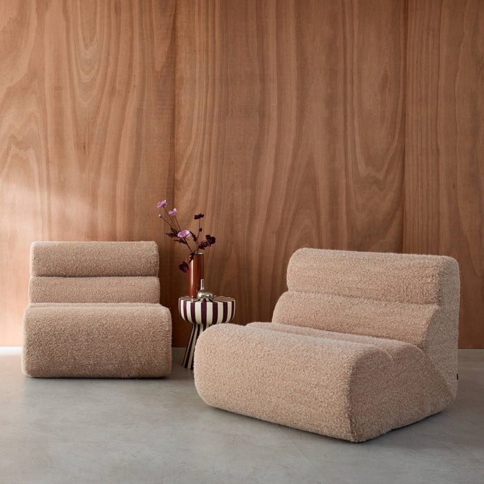 sweeek - Stoffen fauteuils effect alpaca 1 zitplaats (set van 2)