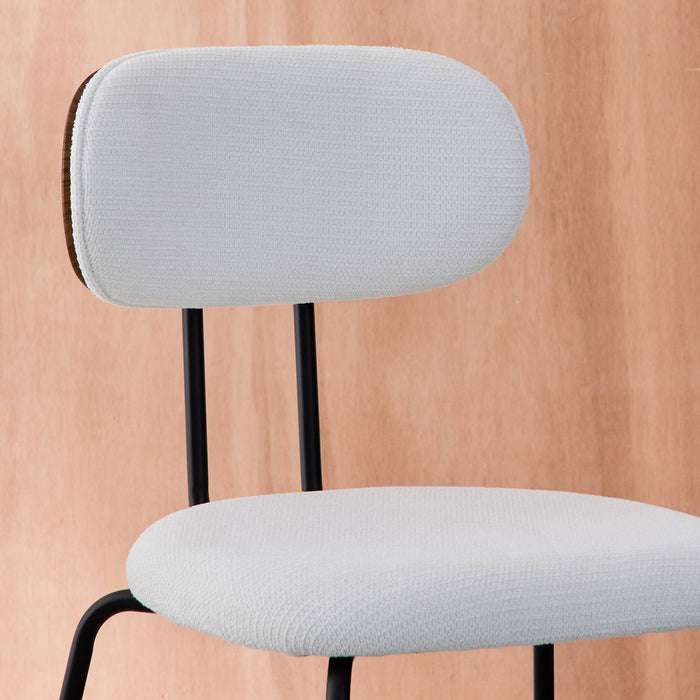 sweeek - Stoel waterafstotende stof, zwarte metalen poten (set van 2)